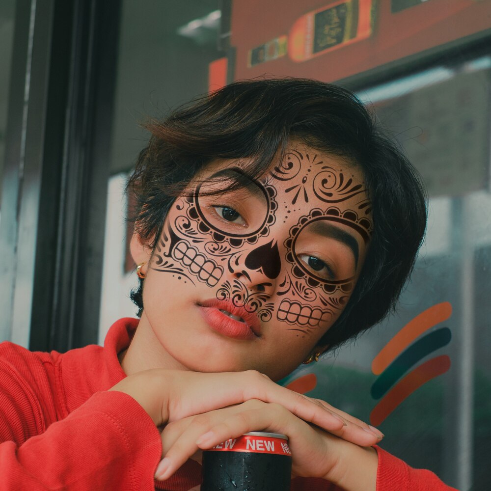 10 Sheets Skull Temporary Face Tattoos Face Sticke Grandado 10 Sheets Skull Temporary Face Tattoos Face Sticke Grandado