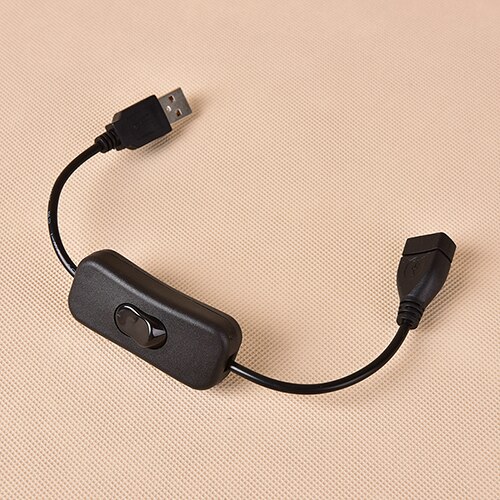 1pc 28cm USB Cable With Switch Male To Female Switch ON OFF Cable Toggle LED Light Power Cord: Black