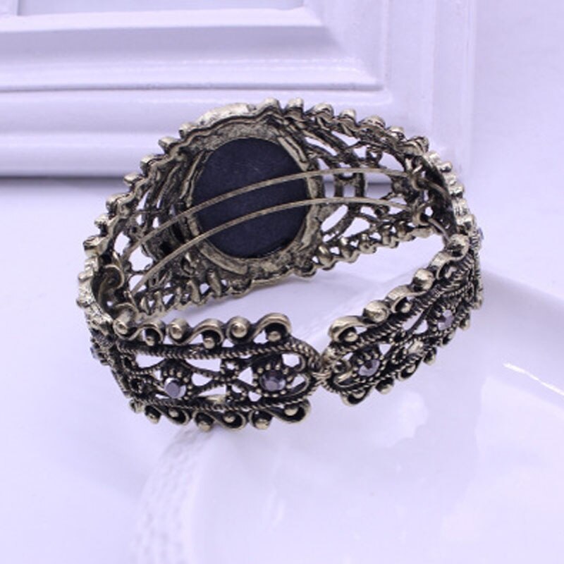 1PCS Vintage Cameo Statue Lady Bangle Bracelet Rhinestones Women Jewelry Popular Women Bracelet Bangles