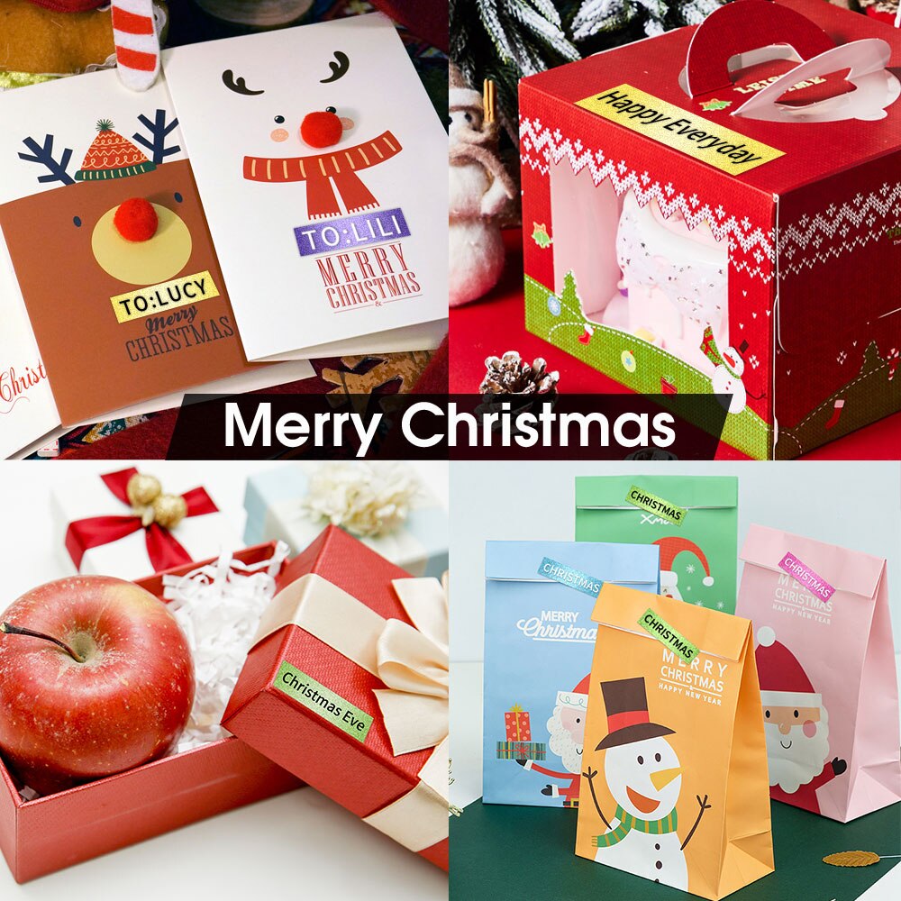 6PK 12Mm Zwart Op Wit Glitter Label Tape Vervangen Dymo D1 45021 45013 2056121 2056091 2056094 2056098 Voor Dymo labelmanager 160