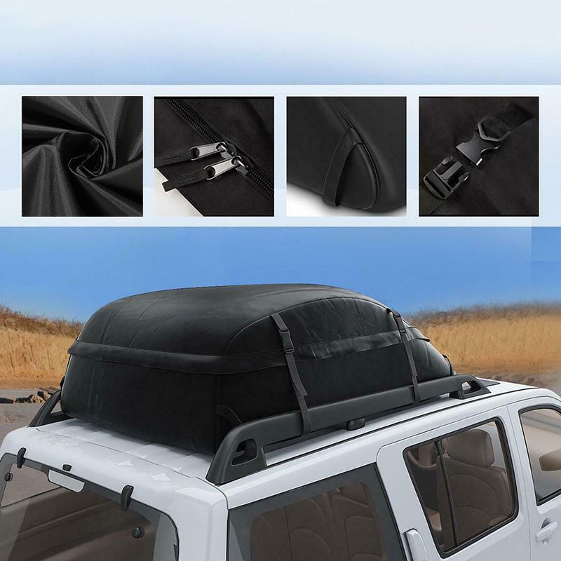 130X100X43CM Car Top Roof Rear Trunk SUV Cargo Luggage Baggage Bag Waterproof Rooftop Luggage Carrier Black Storage Travel