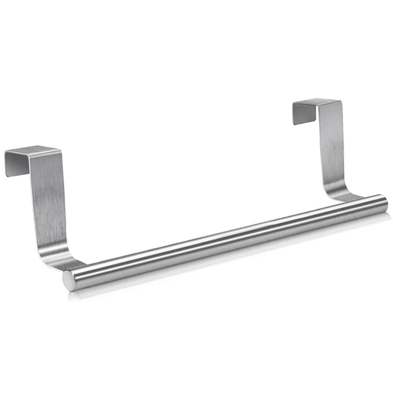 Stainless Steel Over Door Towel Rack Bar Holders for Universal Fit on Cabinet Cupboard Doors Pack of 2