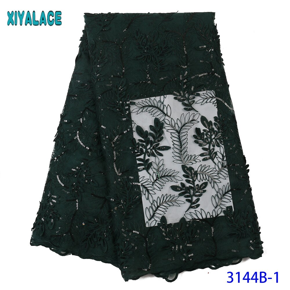 Gold French Lace Fabric Net Lace Fabric Sequin Fabric Embroidery Sequence Lace Fabric for Wedding KS3144B