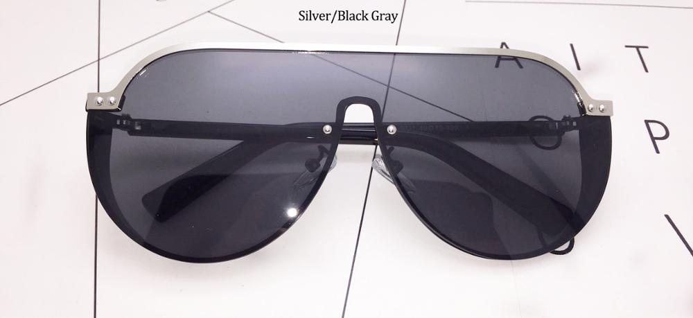 vintage mirror pilot women's sunglasses blue Brand sunglasses woman Oversized luxury shades for women: Silver Black Gray