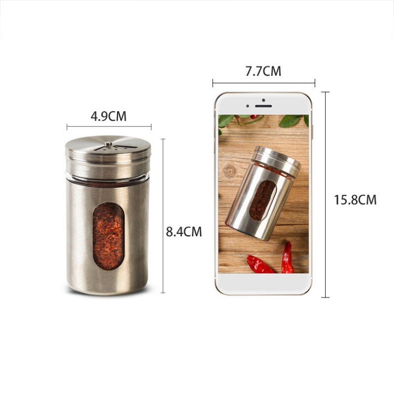 Spice Seasoning Jar Stainless Steel Salt Adjustable Rotating Seasoning Jar Adjustable Salt And Spice Shaker