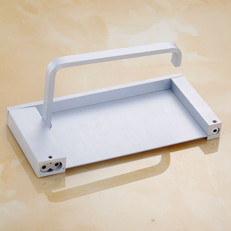 1PC White Toilet Paper Holder Aluminum Tissue Paper Holder Bathroom Roll Dispenser With Phone Storage Wall Mount