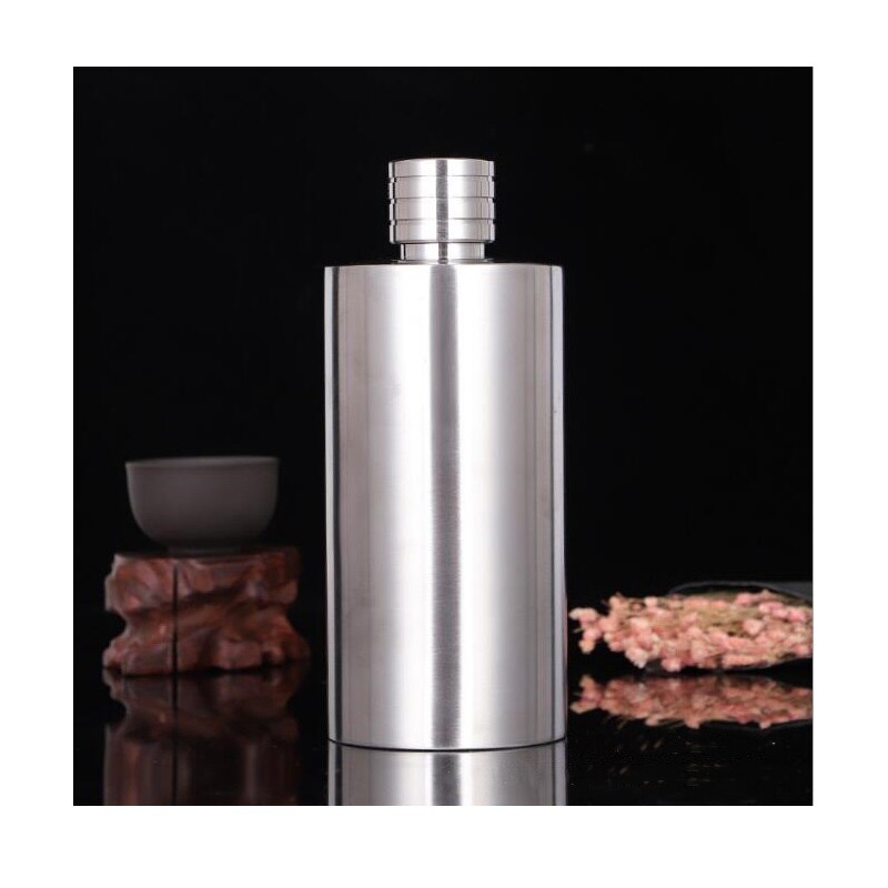 Cylindrical 304 Stainless Steel Flasks 18oz/500ml Bottle Alcohol Flagon Pot 304 Stainless steel Material Can Store Liquor: sanding