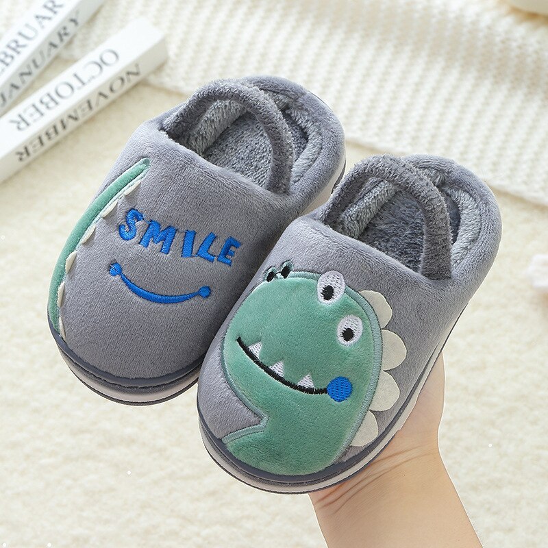 Kinderen Thuis Slippers Cartoon Kinderen Pluche Indoor Warme Schoenen Antislip Baby Katoen Slippers Zachte Peuter Schoenen Voor jongen Meisje