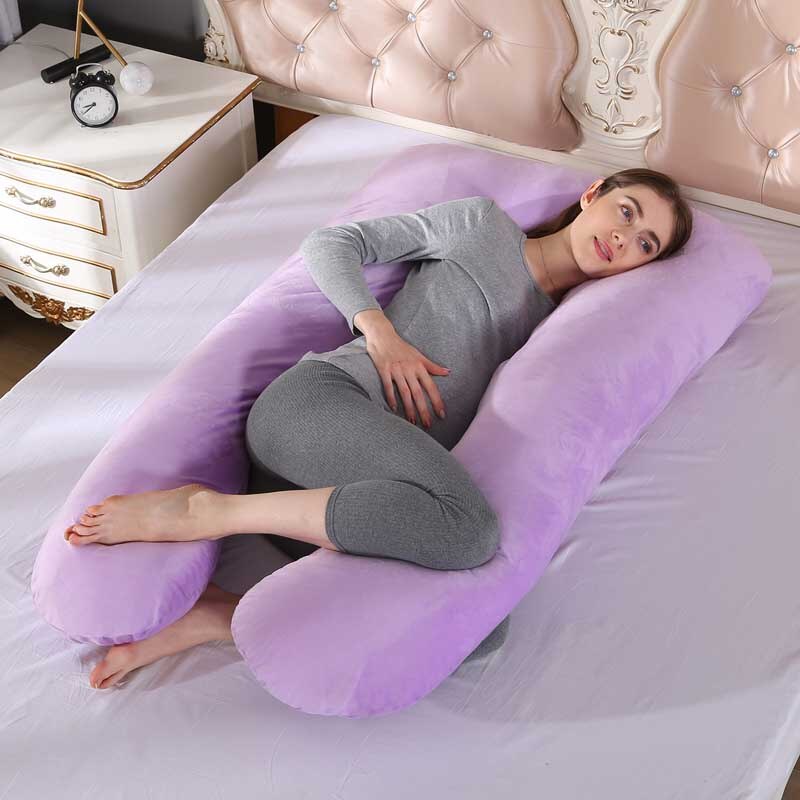 Coussin de soutien pour femmes enceintes complètes, oreiller de dos, pour maternité, pour jambes, pour femmes enceintes, coussin Abdominal détachable: purple 2