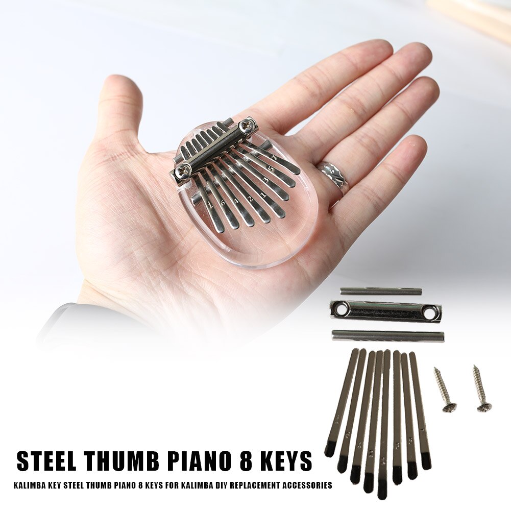 8 nøgler kalimba nøgle tommelfinger klaver til kalimba gør-det-selv stencil skala logo bogstaver nøgler granatsplinter reservedel tilbehør