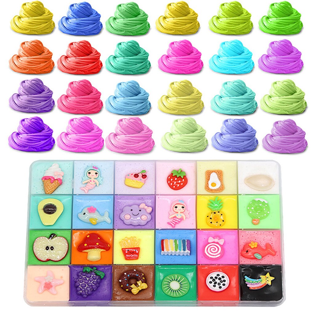 Arcilla de plastilina para niños, suministros de masa viscosa de algodón en nube de 24 colores, suave y no pegajoso, alivio del estrés, 500ml