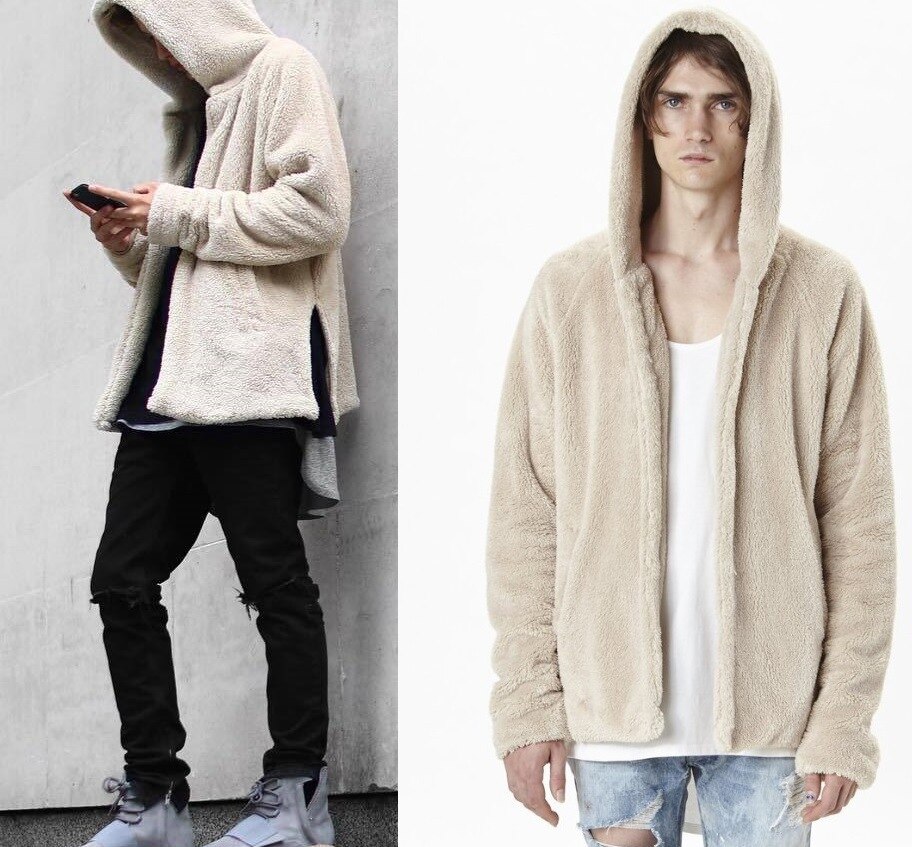 Sudaderas con capucha de piel de Cachemira para hombre, chaquetas gruesas de otoño e invierno, informales, sudadera gruesa,