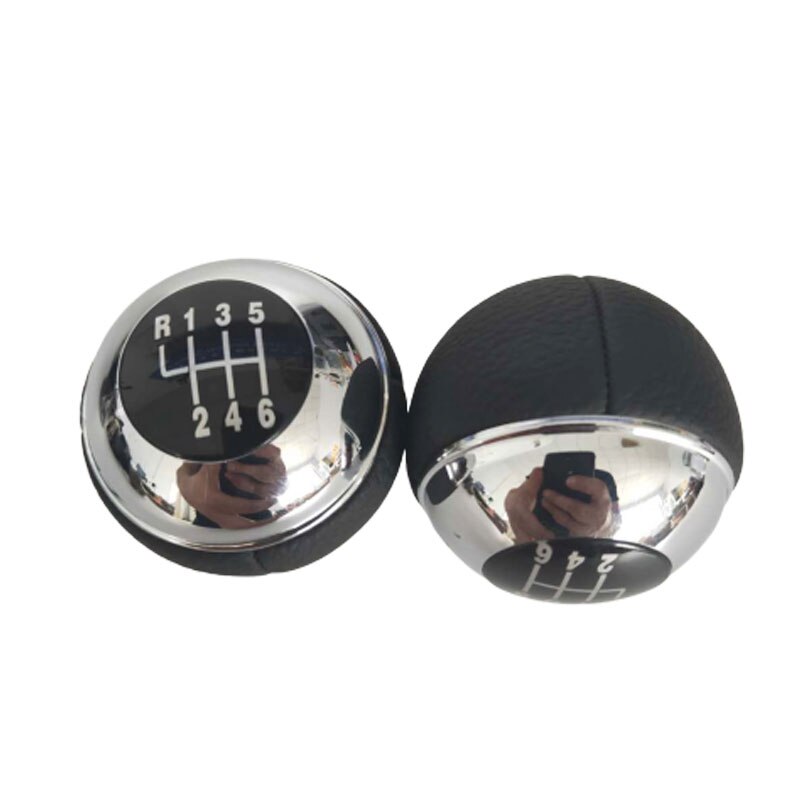 Manual 5 Speed 6 Gear Shift Knob Shifter Lever Leather Chrome For MINI R50 R52 R53 Cooper 2001 25117542272 7540842 7542272