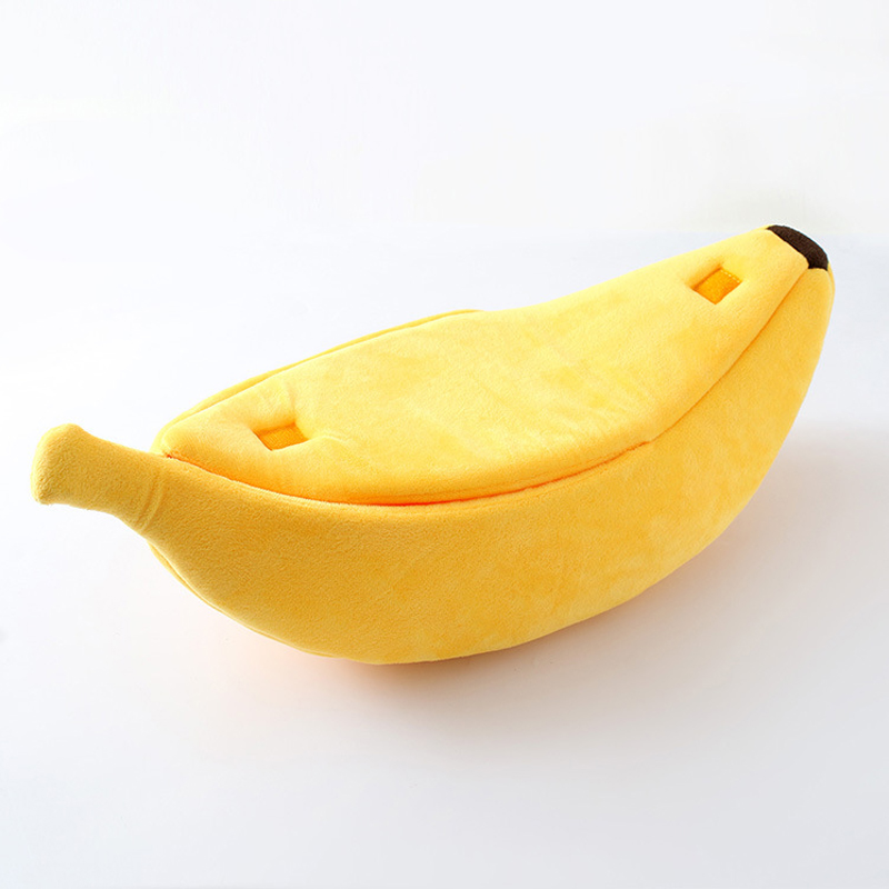 Gato de banana cama casa bonito aconchegante gato esteira camas quente portátil pet cesta canil almofada do cão de estimação gato suprimentos