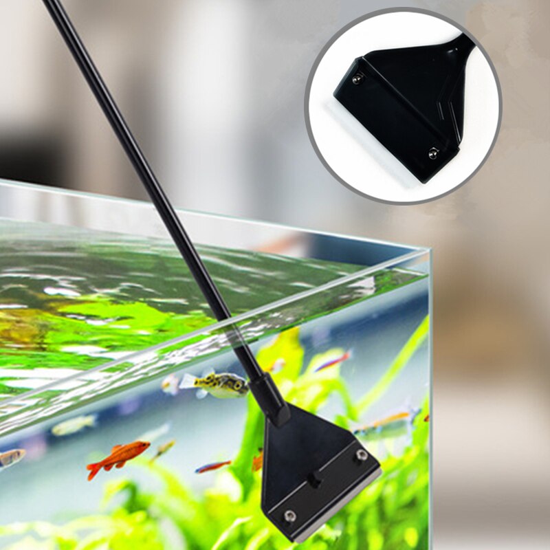 Aquarium Algae Scraper Stainless Steel Silicone Blade Water Live Plants Coralline Fish Tank Maintenance Tools