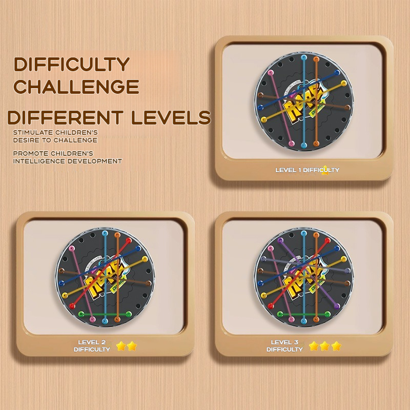 Kid Touw Knopen Puzzel Bordspel Kleur Lijn Twisted Connected Touwen Tafelspel Ouder-kind Interactief Speelgoed