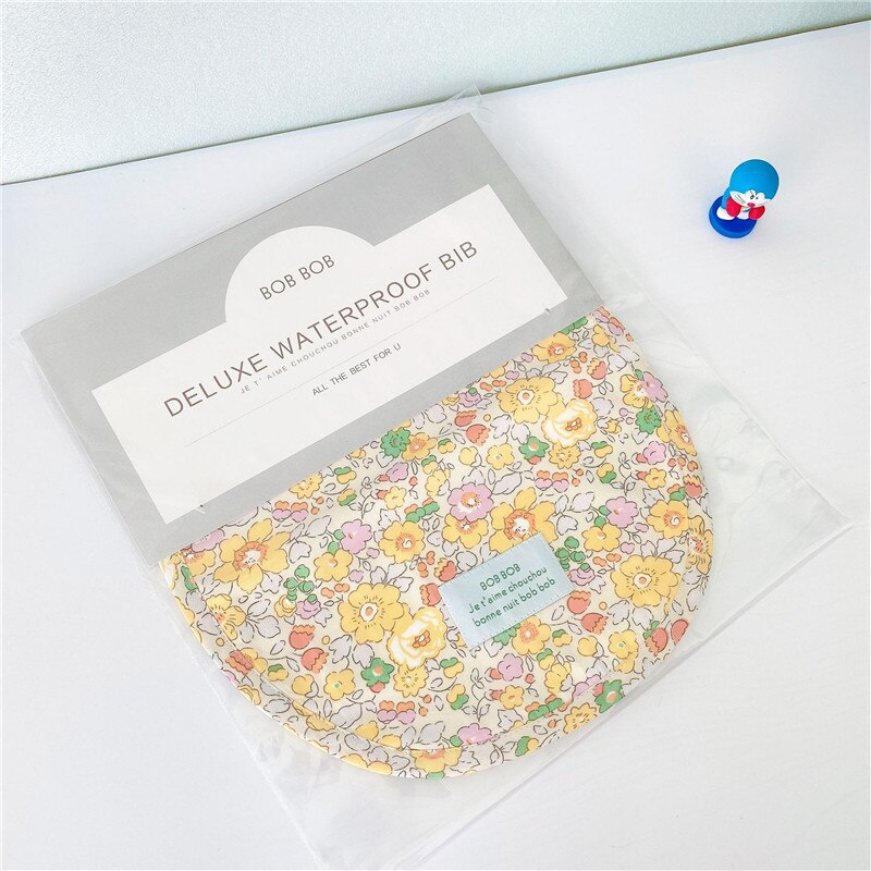 Baby and Little Kid Waterproof Bib Waterproof Drool Daby Feeding Supplies Lovely Cartoon Pattern Floral and Goose