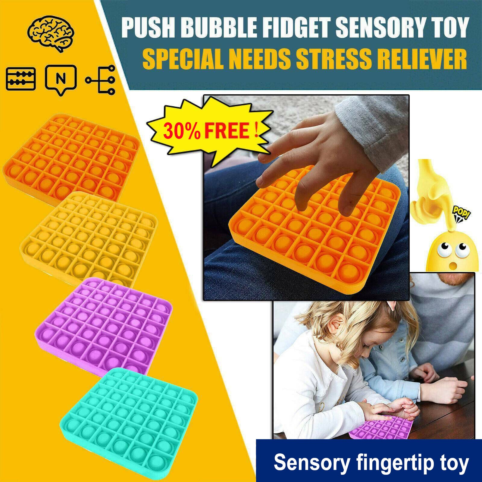 Push Pop Pop Bubble Sensory Fidget Squishy Antistress Toy Autism Special Needs Silent Classroom антистре Stress Reliever Helps