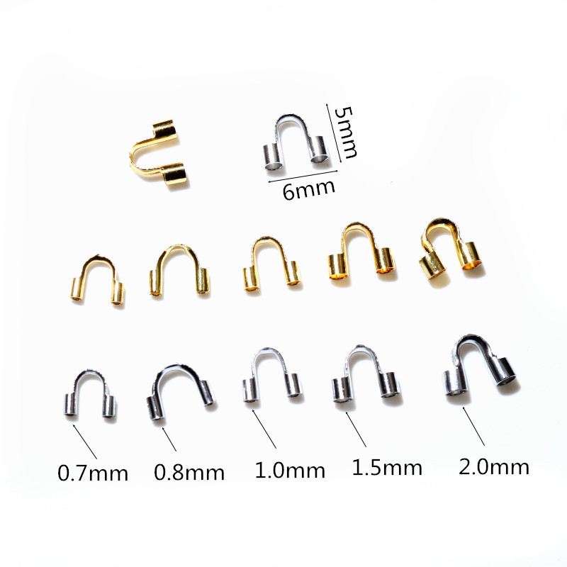 50 stuks roestvrij staal goudkleurige draadbeschermers bewaken beschermers lussen U vorm sluitingen connector voor sieraden maken