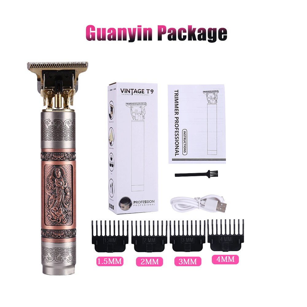 Chargeable Electric Clipper Cutter Hair Mower Trimmer Beard Shaver Portable Haircut Machine Hairstyle Cutting Men: Guanyin