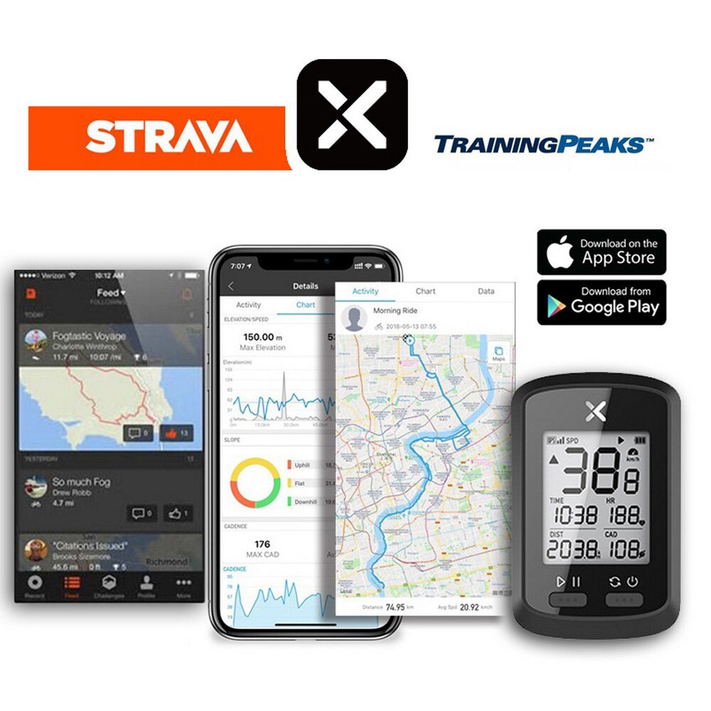 XOSS G Plus GPS Waterproof Road Bike MTB Speedometer Bluetooth ANT+ Cycling Bicycle Odometer without Sensor Accessories