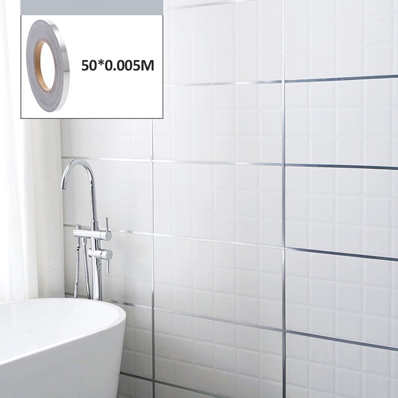 1 rol woningdecoratie afdichtingsfolie tape waterdicht goud zilver diy koperfolie strip muursticker vloernaadsticker.