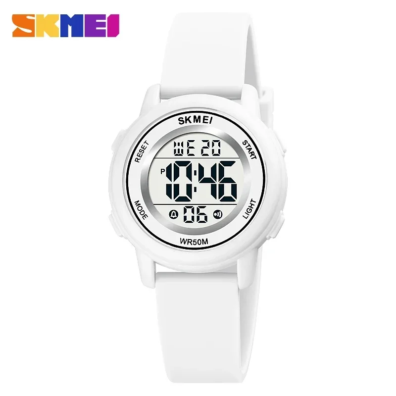 SKMEI 1721 Bunte LED-Digital-Armbanduhr für freundlicher, wasserdicht, Alarm, Kinderuhren, Montre Enfant, Jungen- und Mädchen-Sport-Kinderuhr: Beige