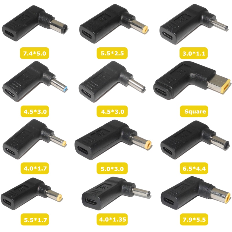 15 Pcs Usb C Vrouwelijke Universele Laptop Lader Converter Usb Type C Dc Power Adapter Connector Voor Lenovo Asus hp Notebooks