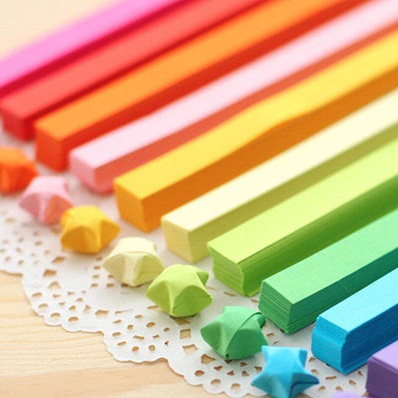 Tira de papel de estrella de papel de origami estrella, creatividad a mano, manu