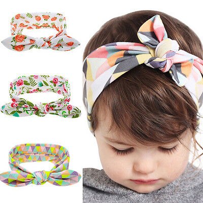 Kids Meisje Baby Baby Hoofdband Peuter Lace Bow Flower Print Haarband Hoofddeksels Leuke Mooie Kleurrijke