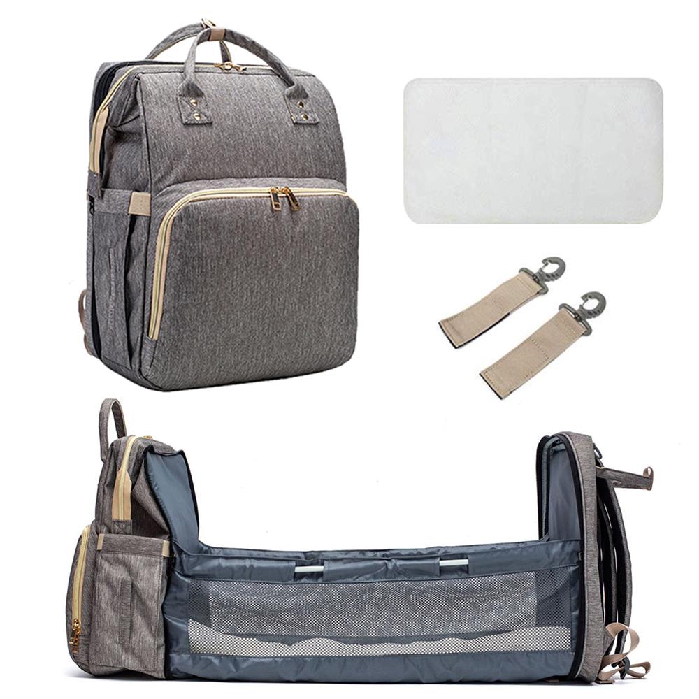 Baby Luiertas Rugzak Bed Wieg Baby Slaapzak Voor Reizen Bed Luier Pad Wandelwagen Organizer In Voorraad: A Gray