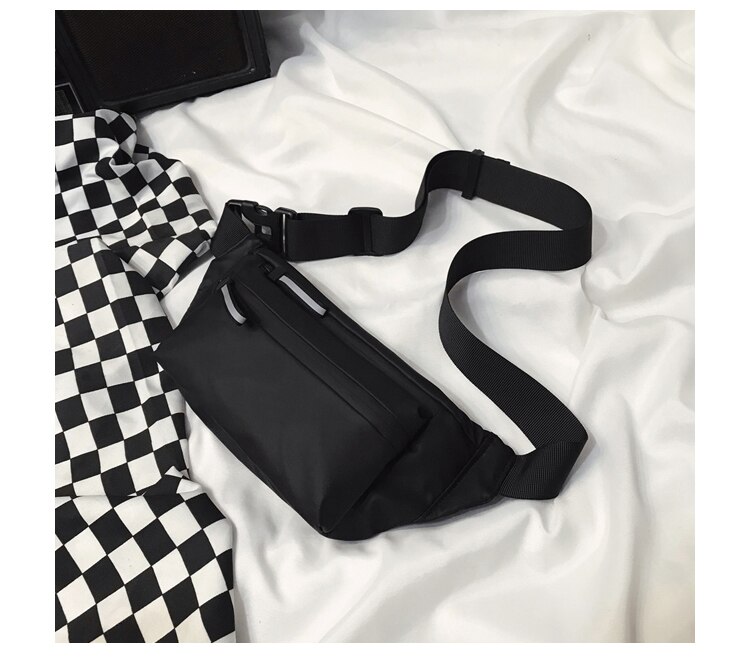 Marken-sport-hüfttasche für damen und herren, wasserdicht, zum laufen und joggen, mit reißverschluss: Schwarz