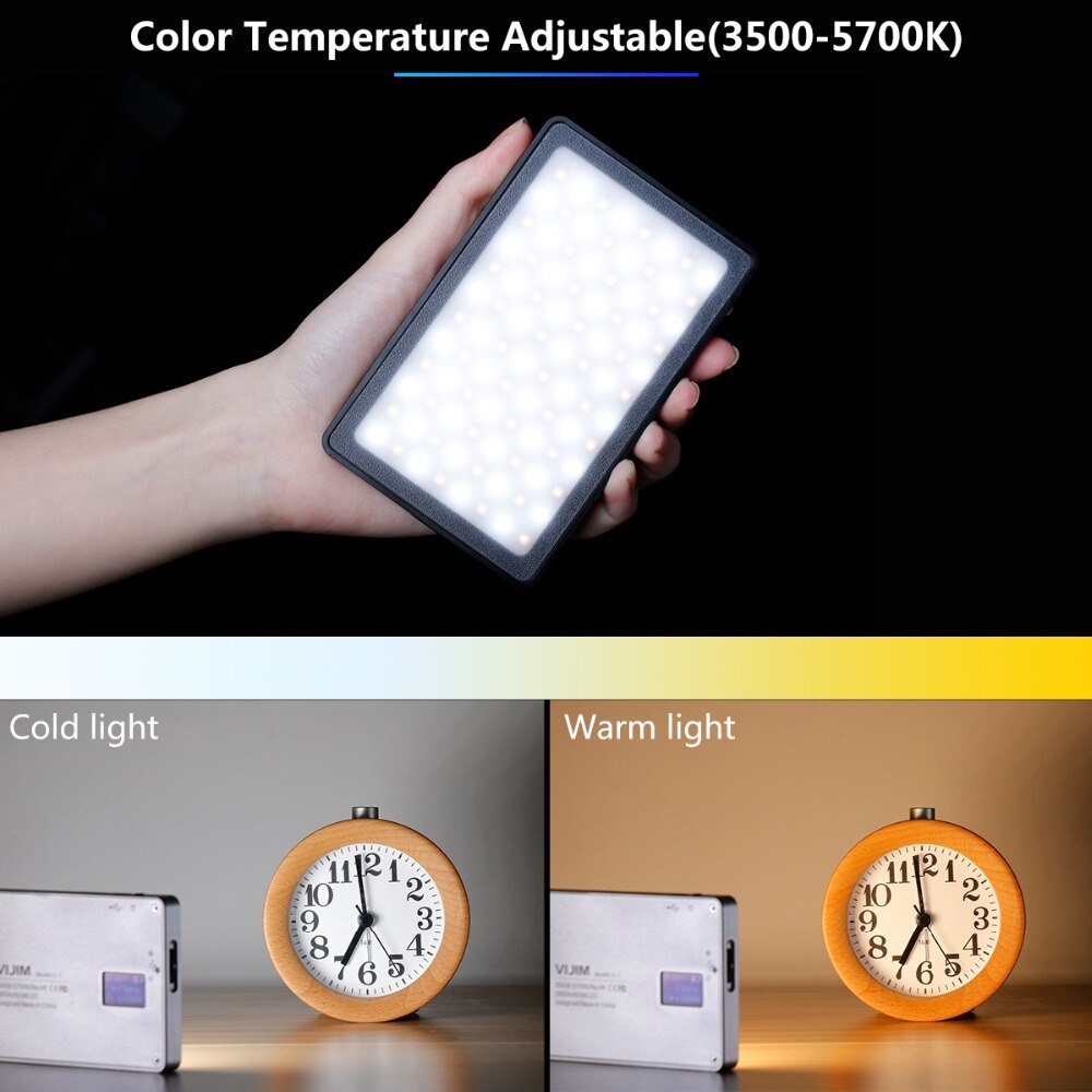 VIJIM VL-1 3500k-5700k 8W 600LM Dimmable LED Video Light With OLED Display on-Camera Fill Light 2800mAh Photography Studio Light