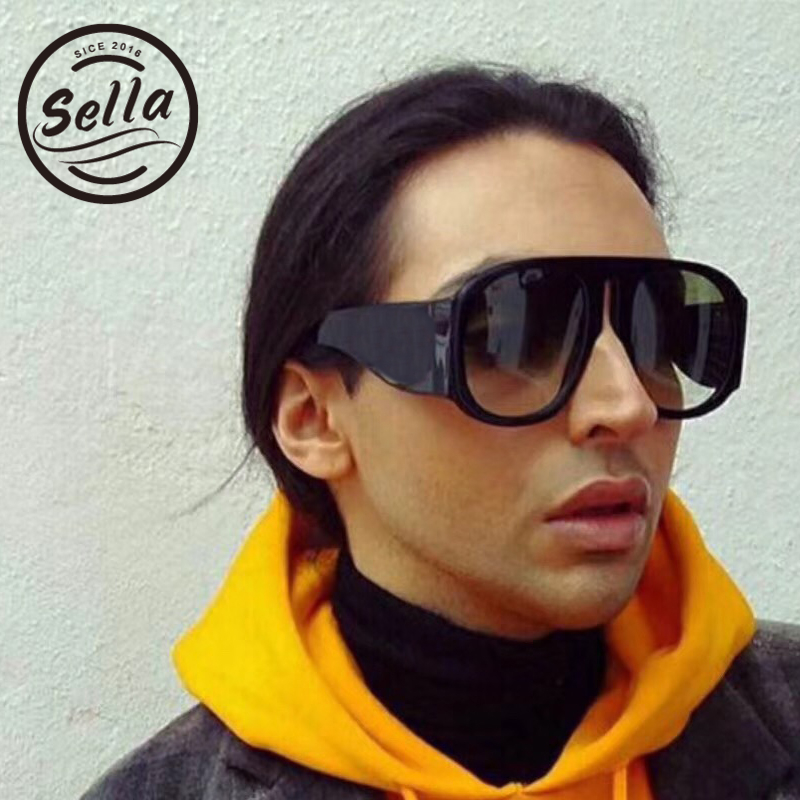Sella Men Women Oversized Round Sunglasses Brand Unique Popular Gradient Lens Glasses Eyewear Frame UV400