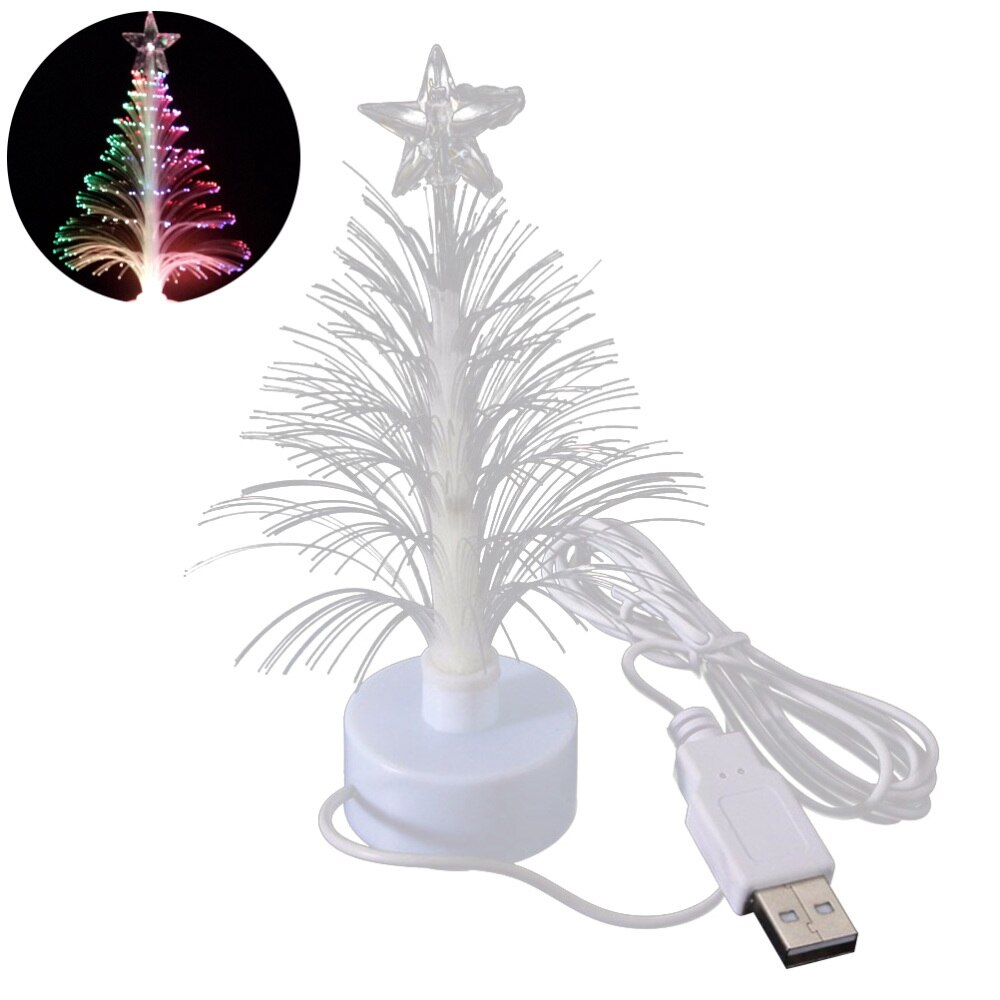 Mini Led Kerstboom Nachtlampje Kleur Veranderende Fiber Optische Licht Usb-aansluiting Lamp Festival Decor Voor Slaapkamer Winkelen