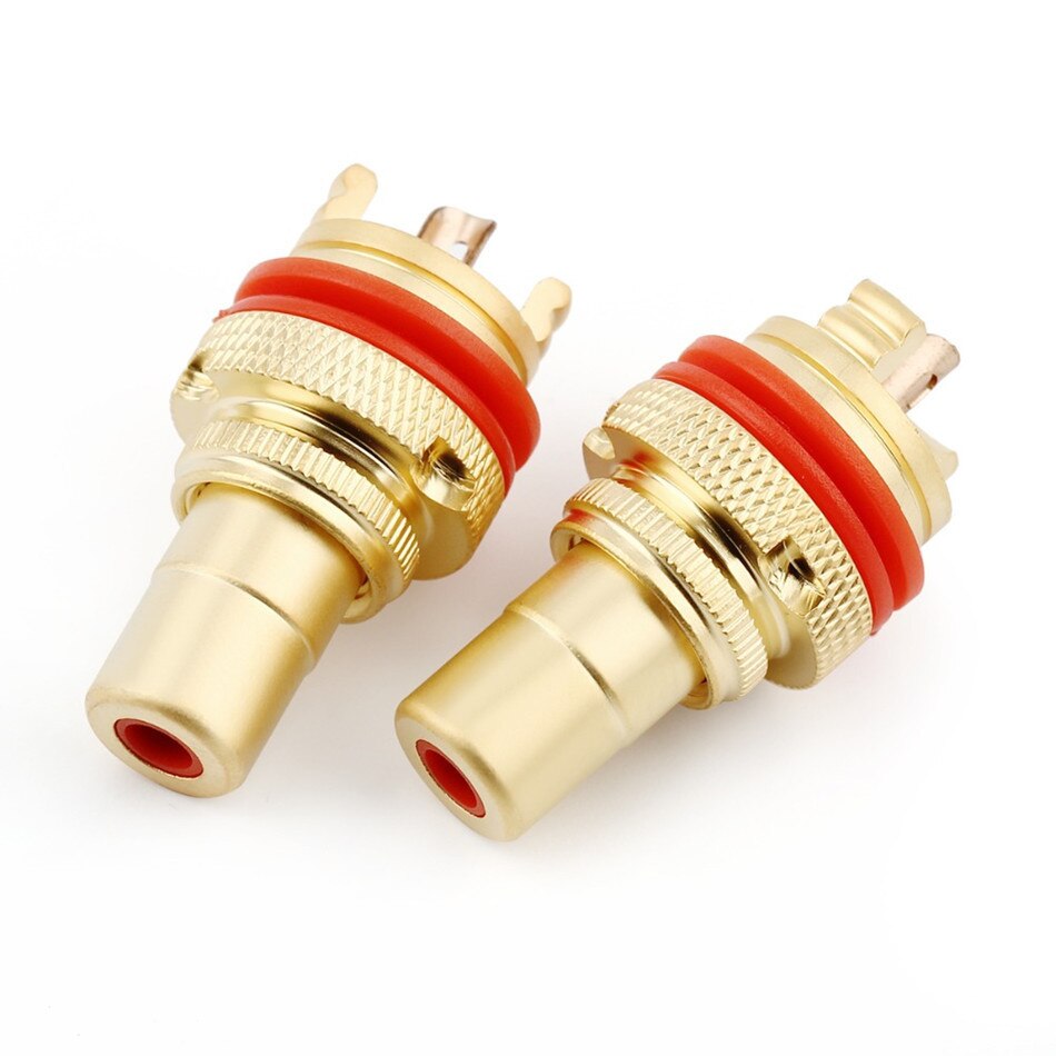 RCA Connector Female Jack Bright/Copper/Dumb/Rhodium Plated Socket Chassis Speaker Connectors 32mm HiFi Amplifier Audio Terminal