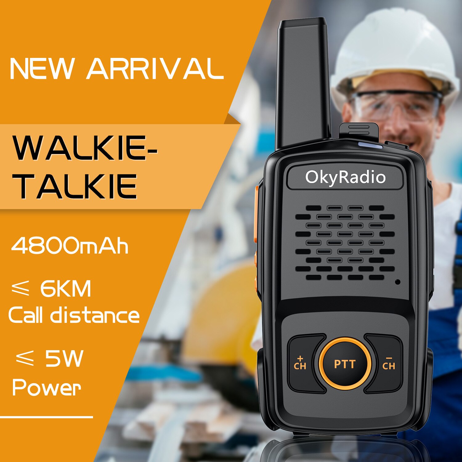 Mini Walkie Talkie 4800Mah Dualband Twee Manier Radio 400-470Mhz 16 Kanalen Draagbare Transceiver Met oortelefoon