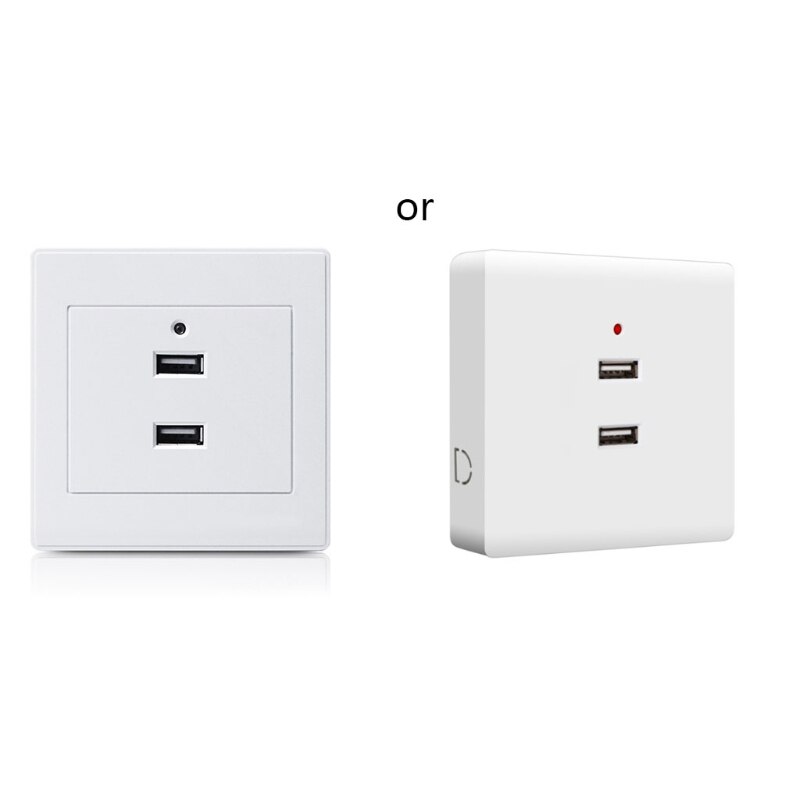 2/4 Ports USB Electrical Socket Wall Mounting Charger Station Power Adapter Plug M0XC: type1
