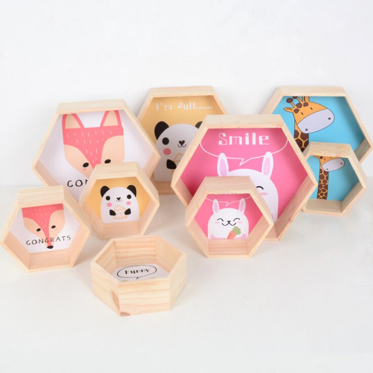 Nordic Decoration Kids Room Wooden Shelf Storage Rack Clothes Hanger Wall Hanging Wood Beads Furniture Toys Baby Wooden Block