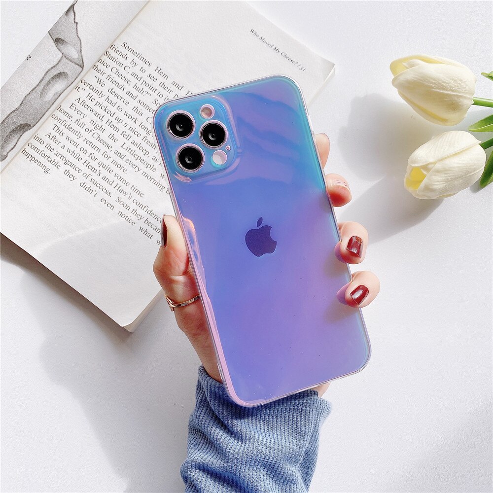 Custodia per telefono viola semplice per iPhone 12 Mini 11 Pro XS Max XR X 6 6S 7 8 Plus Cover in Silicone tinta unita per IPhone 12 Pro Max: For iphone 12 Mini