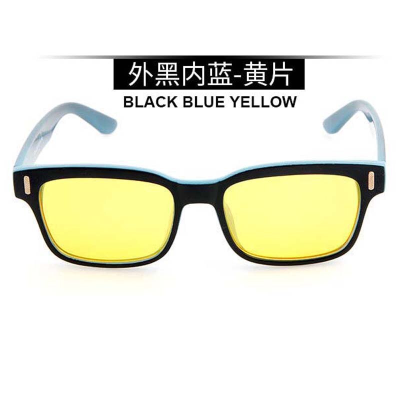Blue Ray Computer Glasses Men Screen Radiation Eyewear Brand Office Gaming Blue Light Goggle UV Blocking Eye Spectacles: Black Blue Yellow