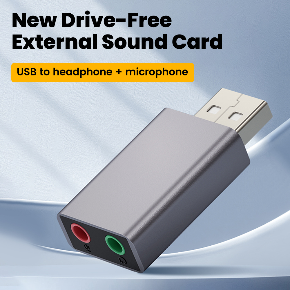 USB To 3.5mm Sound Card External Headphone Adapter Stereo Audio Microphone Sound Card For PC Computer Laptop USB to Audio Jack