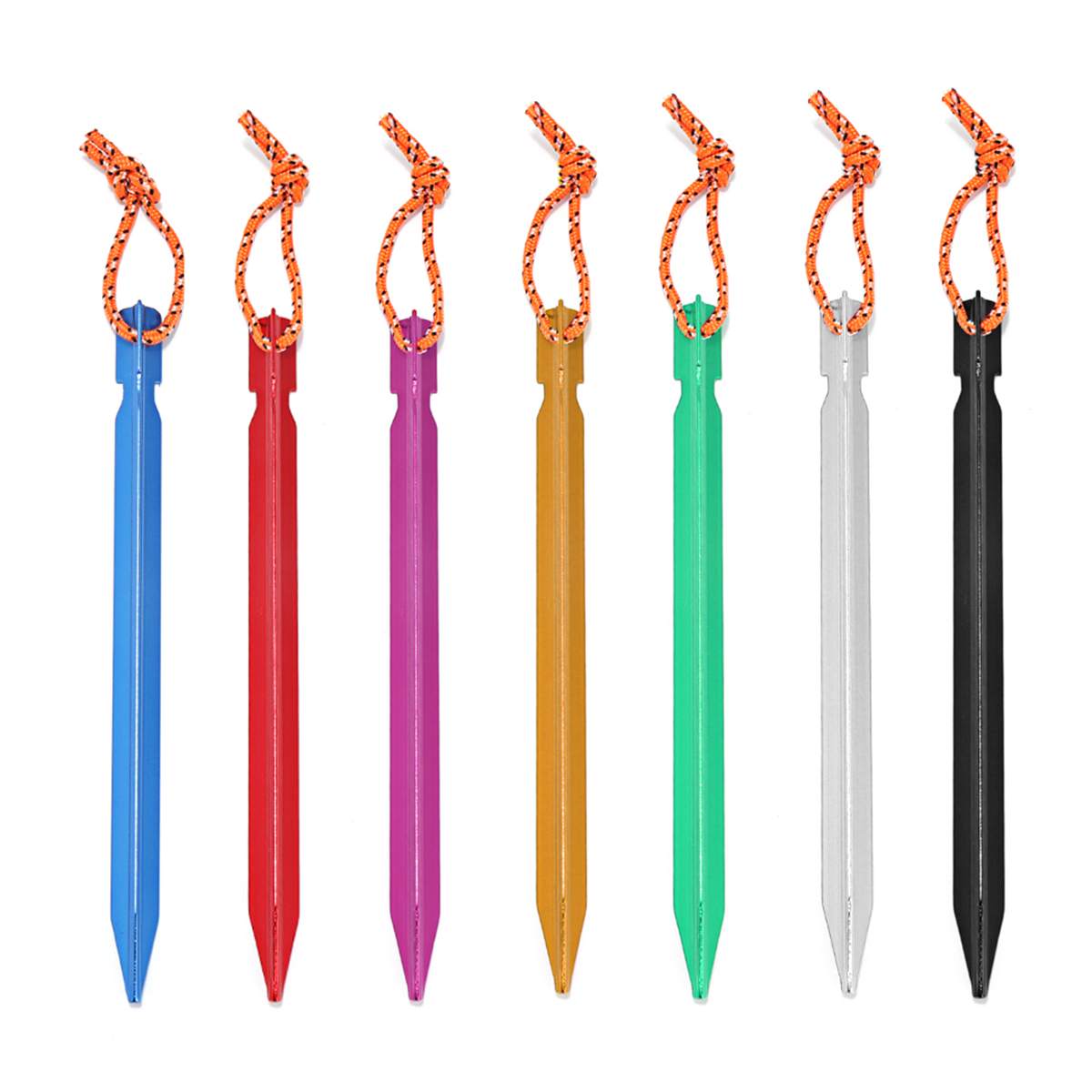 12 Pcs/Set Tent Pegs with Rope Stake Camping Hiking Equipment Outdoor Traveling Tent Accessories