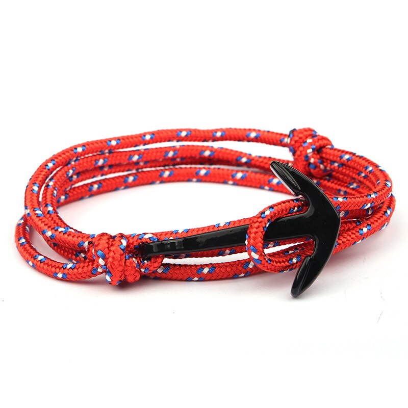 Niuyitid mænd armbånd hånd tilbehør sort anker armbånd dreng charme homme smykker justerbar: A12