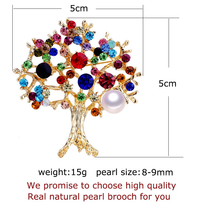 ZHBORUINI – broche de perles naturelles, arbres colorés, perles d&#39;eau douce, bijoux pour femmes, accessoires de noël