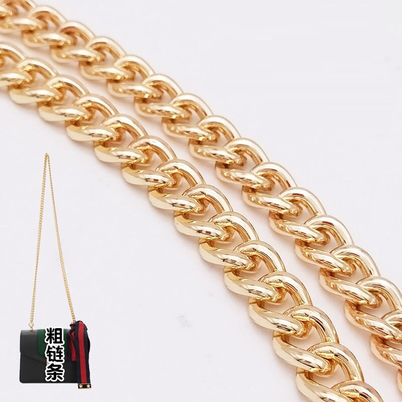 Lang 105cm metal pung kæde rem håndtag udskiftning til håndtaske skuldertaske guld farve