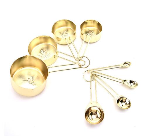 4/8Pcs/Set Measuring Spoon Set Stainless Steel Measure Liquid Tea Coffee Seasoning Cups Nordic Kitchen Baking Tool Measuring WF: 8 PCS 02