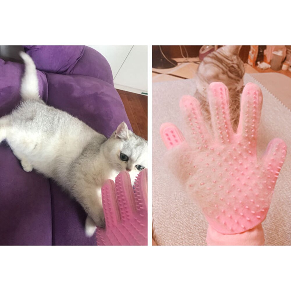 Dele 2 in 1 multifunctionele huisdier hond handschoen haarborstel siliconen huisdier schoonmaakbenodigdheden ontwolde borstel huisdier verzorging massage handschoen kammen