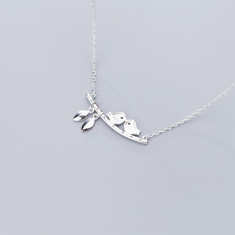 Inzatt Real 925 Sterling Zilver Zirkoon Takken Vogel Hanger Ketting Voor Mode Vrouwen Leuke Fijne Sieraden Minimalistische Accessoires