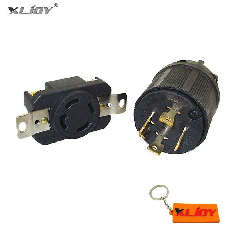 Receptacle Gasoline Generator Twist Lock Socket L14-30P &amp; 4 Prong Locking Plug 30A 125/250V 30AMP NEMA L14-30R UL Approval